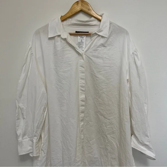 MAX MARA Corinto Linen Blend White Button Down Shirt Dress Size XL - Picture 4 of 6